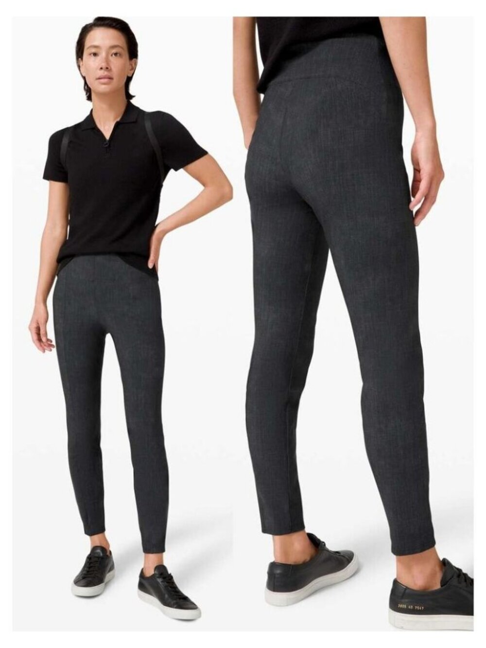 LULULEMON Here to There High-Rise 7/8 Pant Sz 6 Crosshatch Texture Black Multi